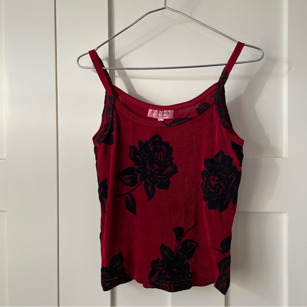 Red Floral Tank Top